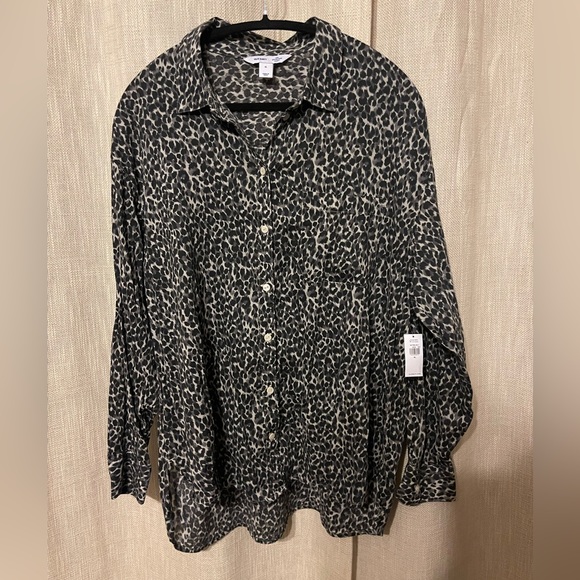 Leopard Button Up Blouse - Picture 1 of 7